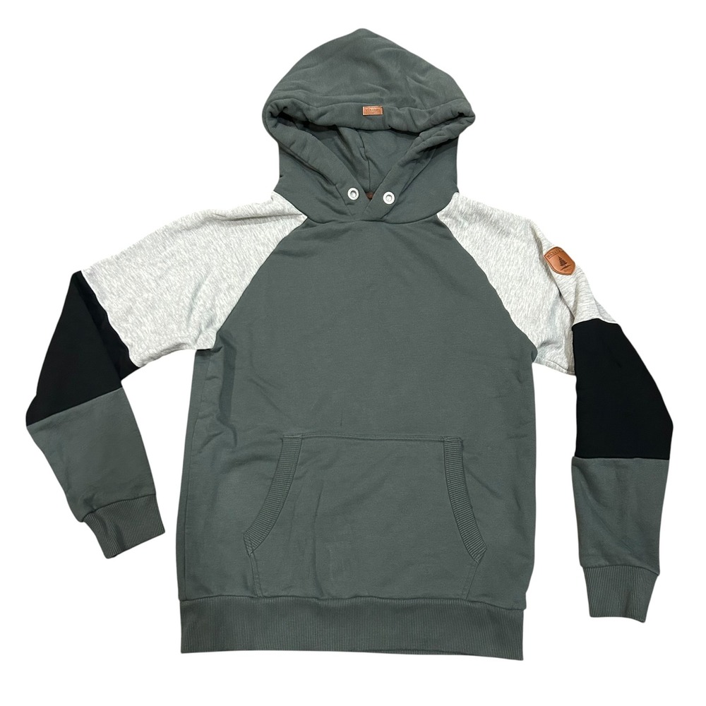 Wanakome Women S Hestia Hoodie Green Grey Colorblock‎ Raglan Pullover Sweatshirt